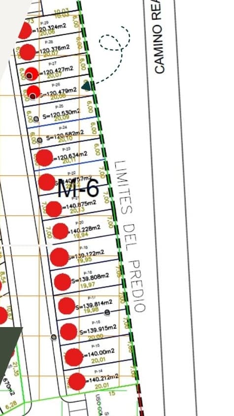 Plano de la manzana M-6 de Residencial Altezia